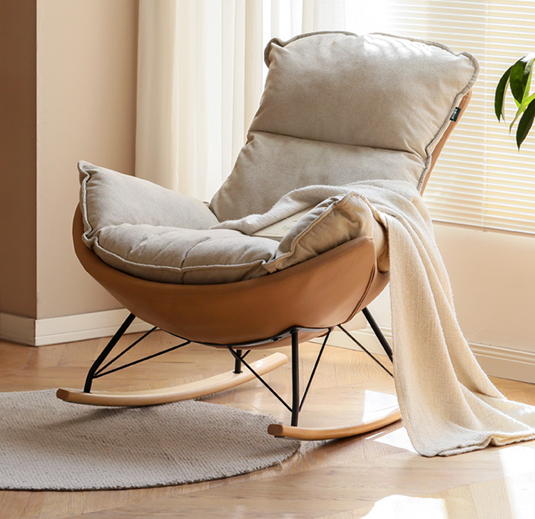 小淘家布艺蛋壳椅单人沙发椅摇椅大人躺椅懒人沙发阳台家用休闲