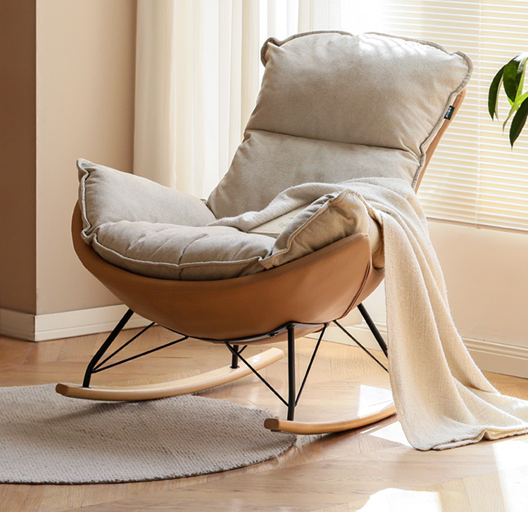 小淘家布艺蛋壳椅单人沙发椅摇椅大人躺椅懒人沙发阳台家用休闲