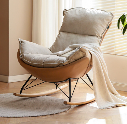 小淘家布艺蛋壳椅单人沙发椅摇椅大人躺椅懒人沙发阳台家用休闲