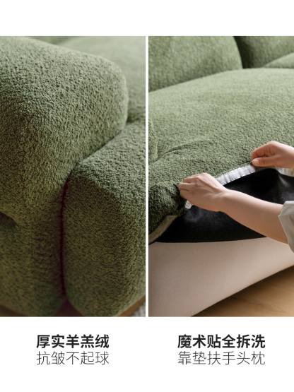 小淘家布艺沙发客厅复古直排沙发客厅小户型三人位模块布沙发