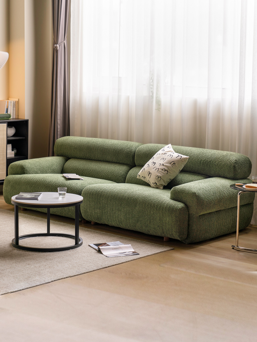 小淘家布艺沙发客厅复古直排沙发客厅小户型三人位模块布沙发