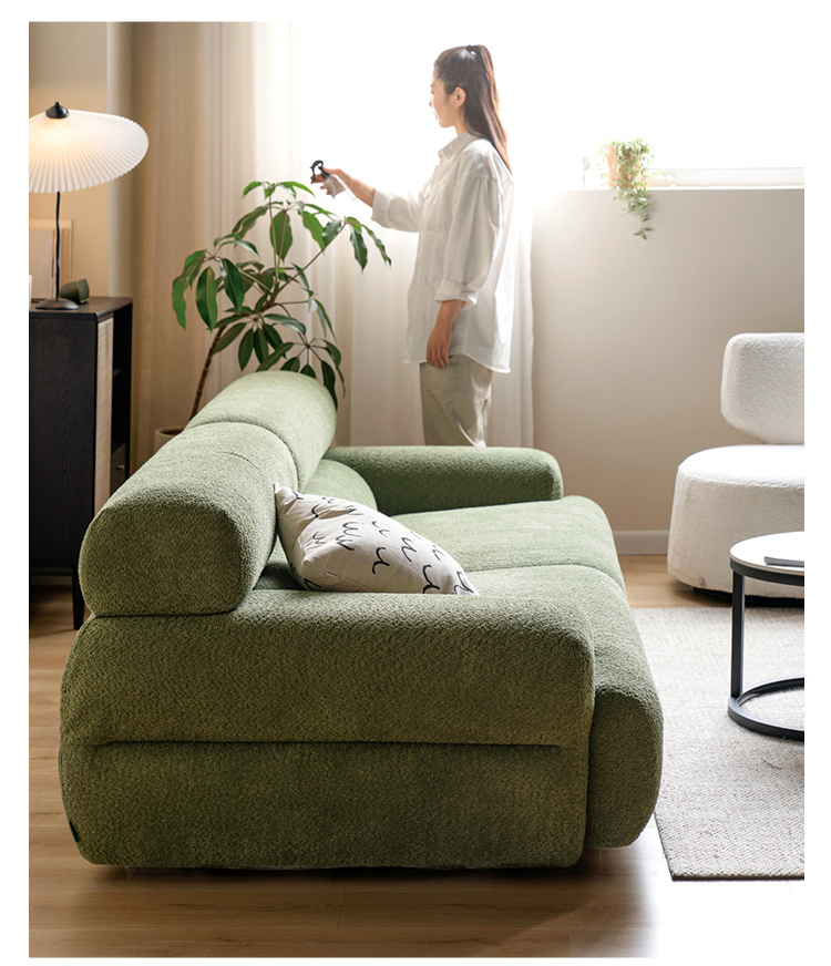 小淘家布艺沙发客厅复古直排沙发客厅小户型三人位模块布沙发