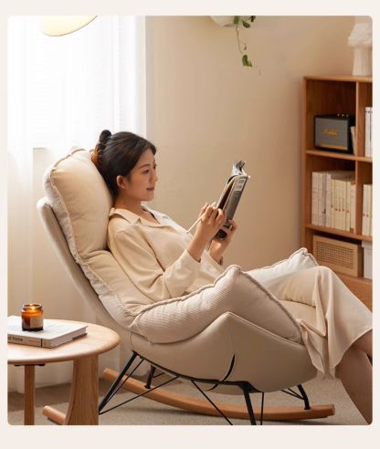 小淘家布艺蛋壳椅单人沙发椅摇椅大人躺椅懒人沙发阳台家用休闲