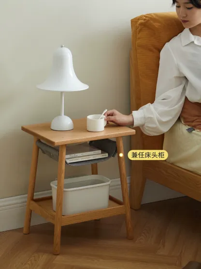 小淘家实木边几现代简约橡木沙发角几北欧小户型家用卧室小型床头柜