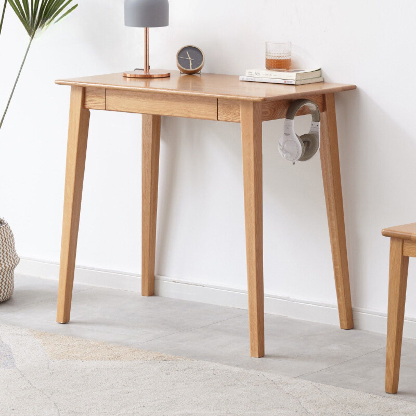 小淘家实木书桌小尺寸橡木原木色办公桌家用写字桌小户型桌子