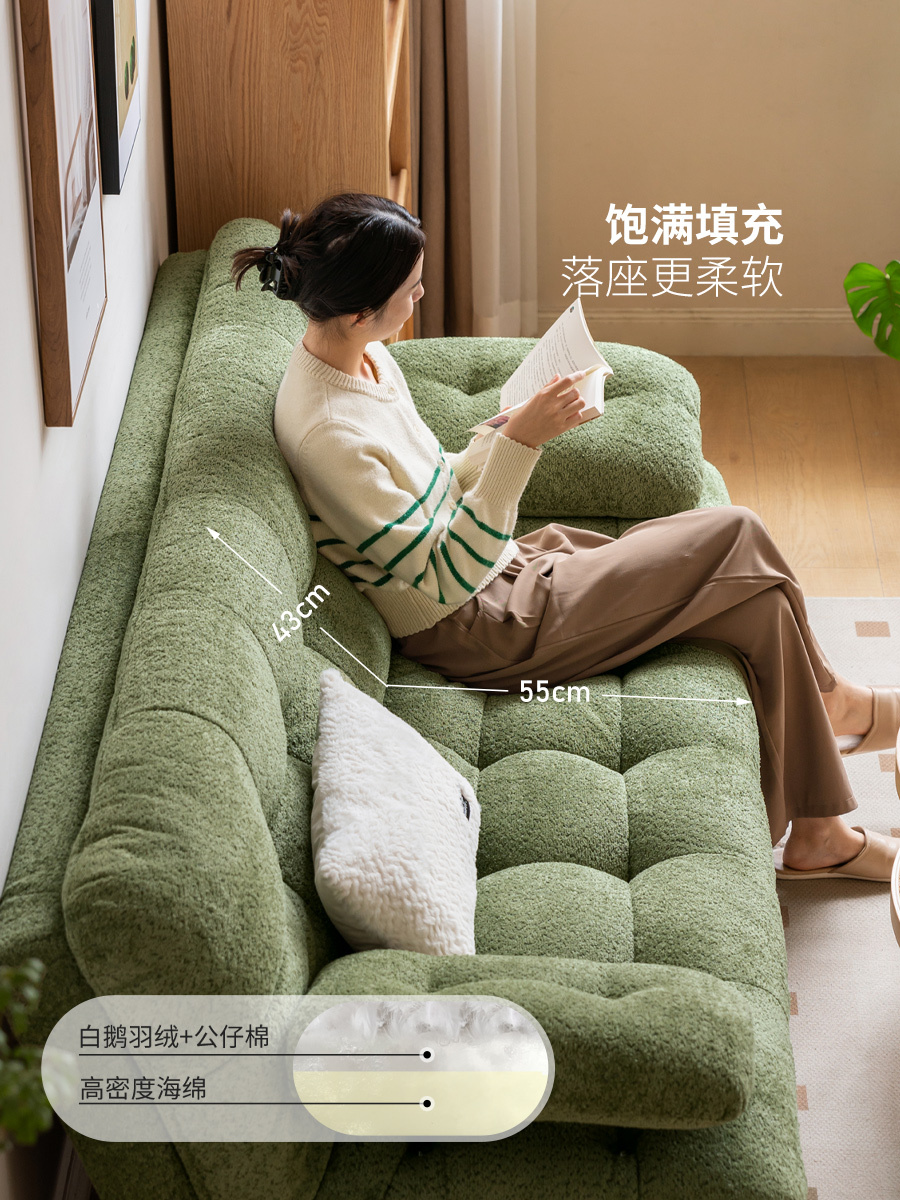 小淘家布艺沙发床现代简约坐卧两用沙发客厅小户型可折叠伸缩床