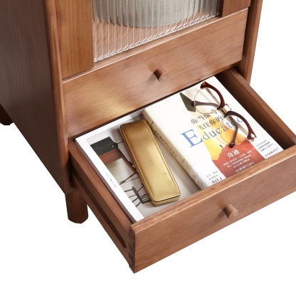 小淘家实木边柜电视柜立柜客厅收纳柜家用斗柜储物柜