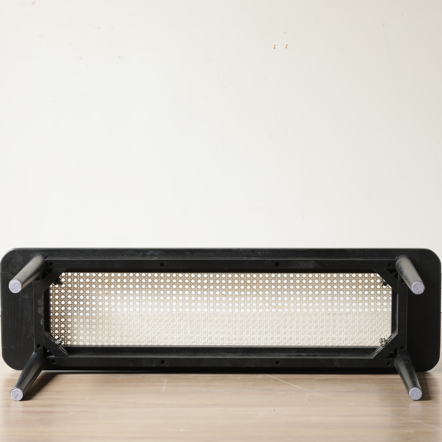 小淘家实木长条凳家用餐桌长凳黑色藤编餐凳床尾凳卧室餐厅条凳