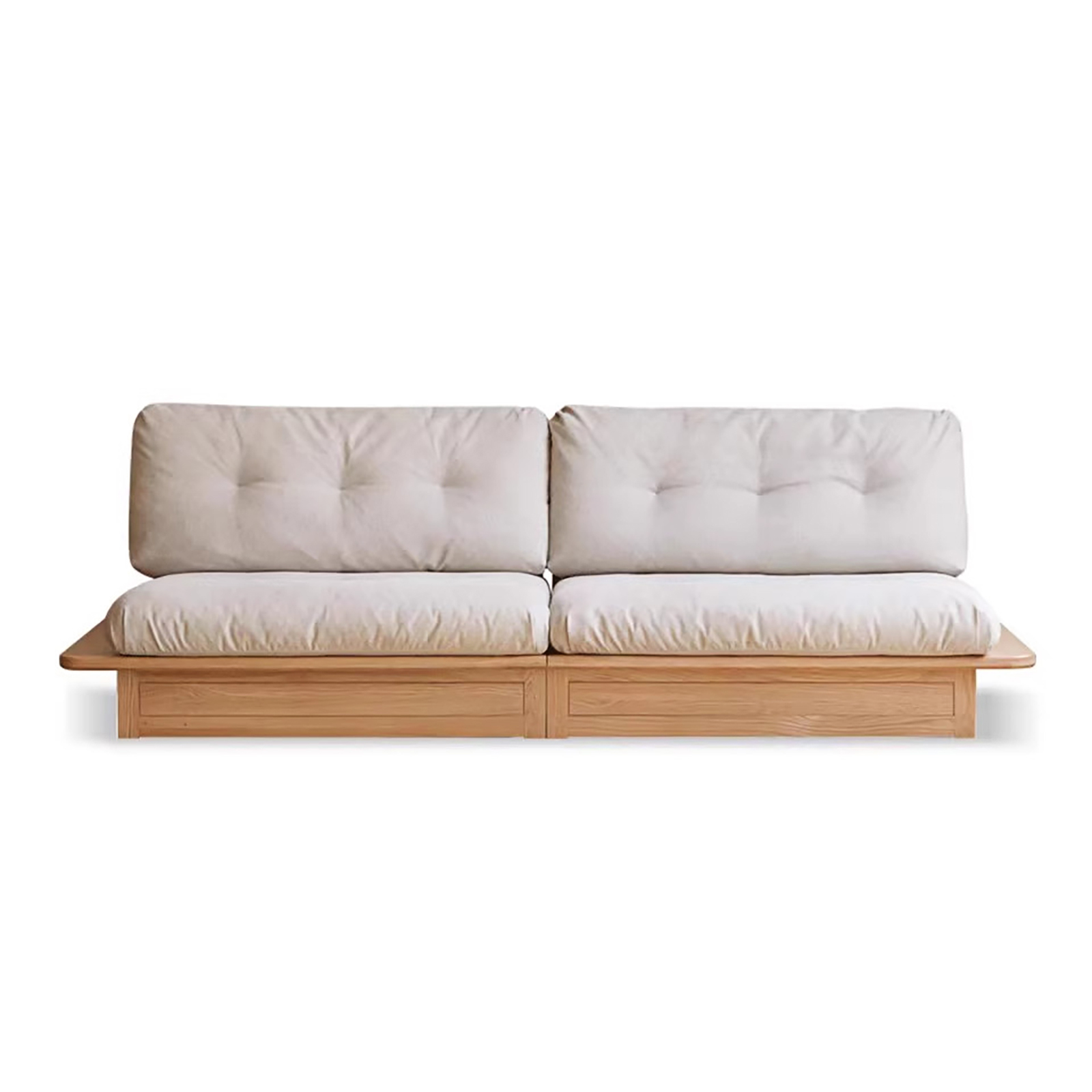 小淘家实木沙发客厅现代简约布艺沙发小户型家用橡木储物沙发