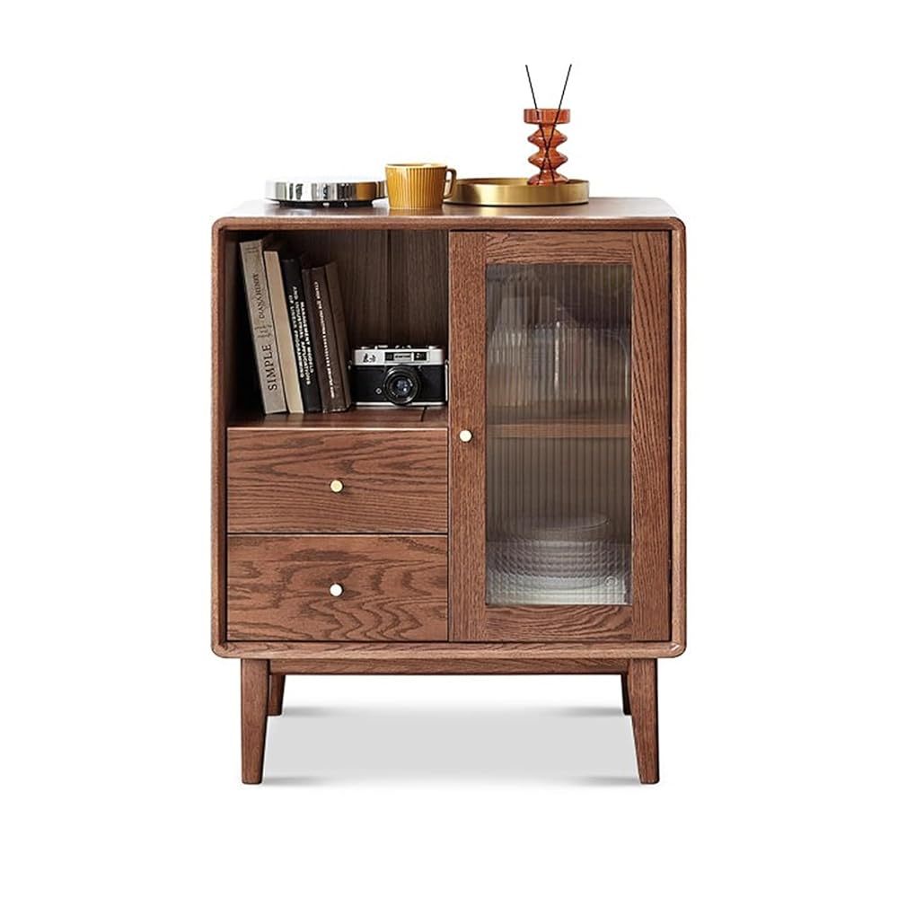 小淘家实木电视边柜北欧餐边柜橡木茶水柜客厅原木储物柜展示柜