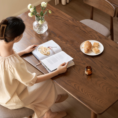实木餐桌简约家用饭桌北欧橡木餐桌椅餐厅胡桃色吃饭桌子1.2米 一桌四椅(椅子H00S12)Y8253