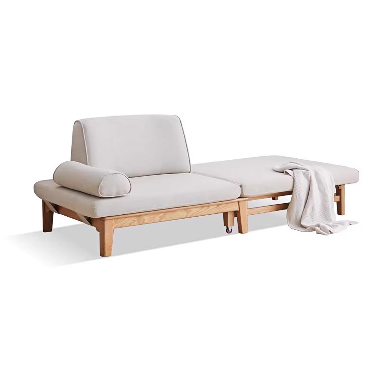 小淘家实木沙发床坐卧两用客厅折叠床简约现代卧室多功能伸缩床