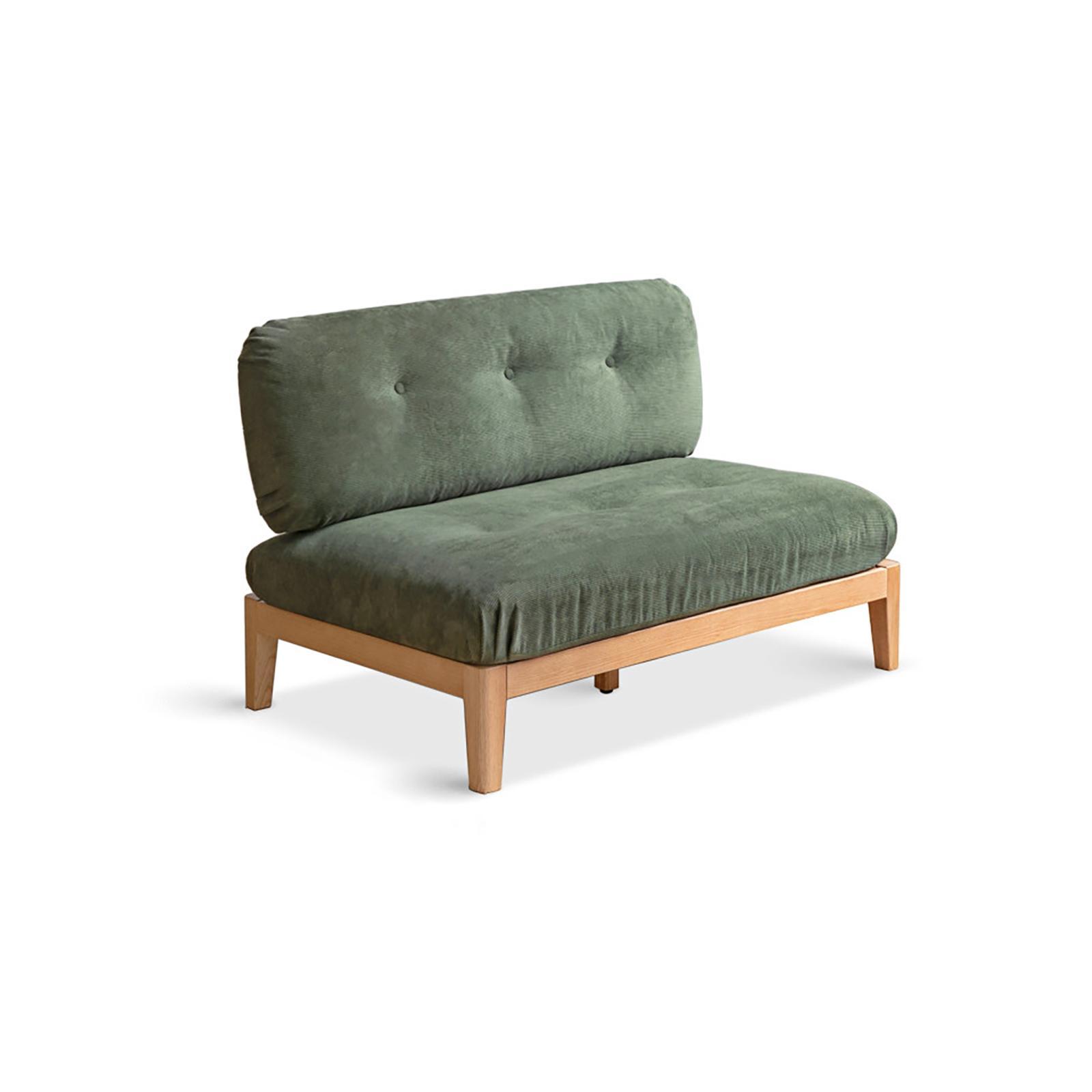 小淘家实木沙发简约现代原木三人无扶手布艺沙发小户型客厅家具