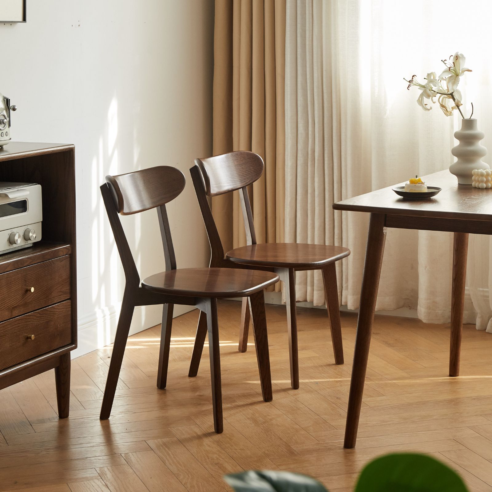 小淘家实木餐椅北欧橡木靠背椅家用休闲椅现代简约餐厅吃饭椅子