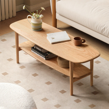 小淘家实木茶几客厅家用橡木茶桌小户型日式咖啡桌简约超窄茶台
