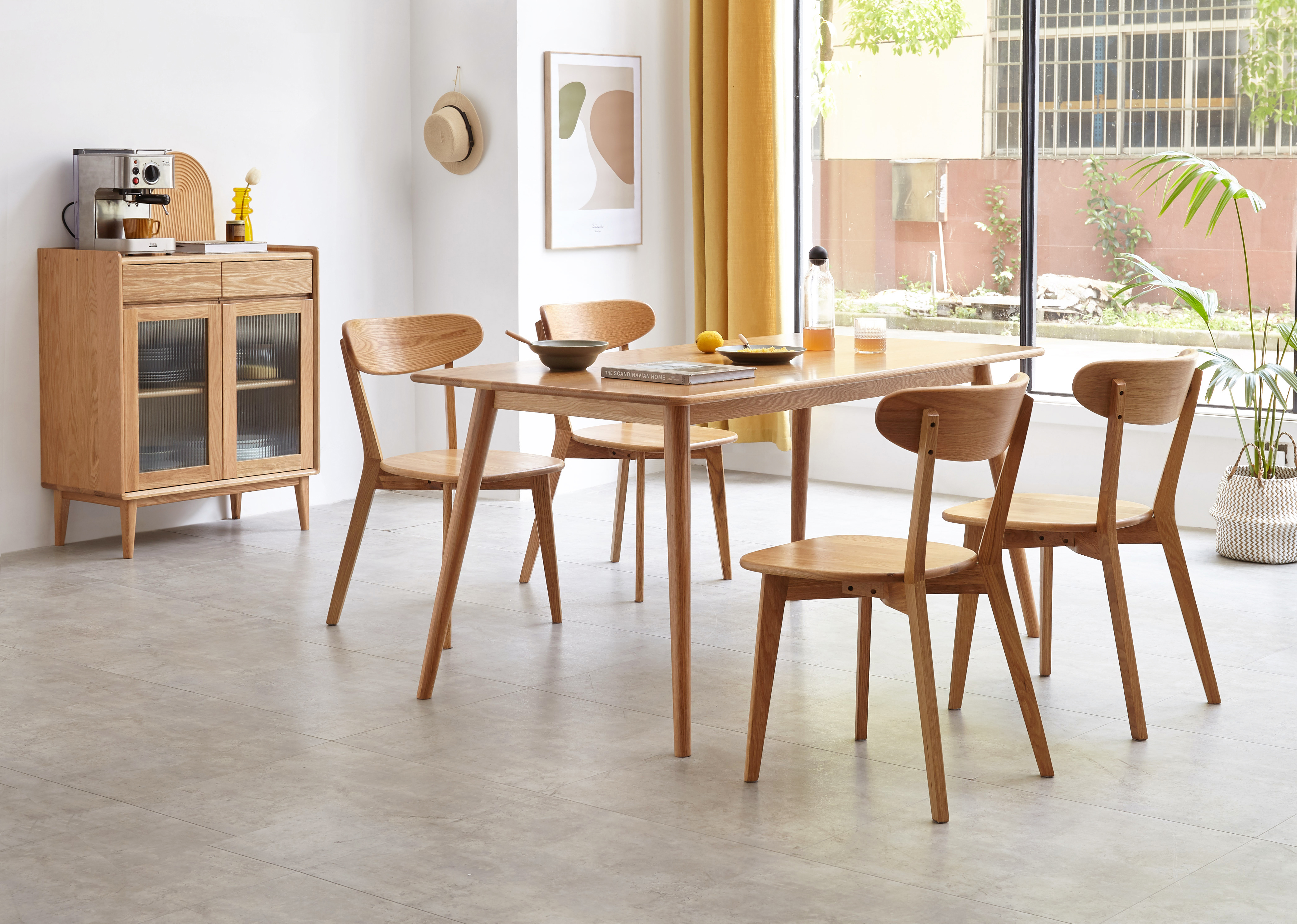 小淘家实木餐桌现代简约饭桌小户型橡木桌椅热销餐厅家具办公桌