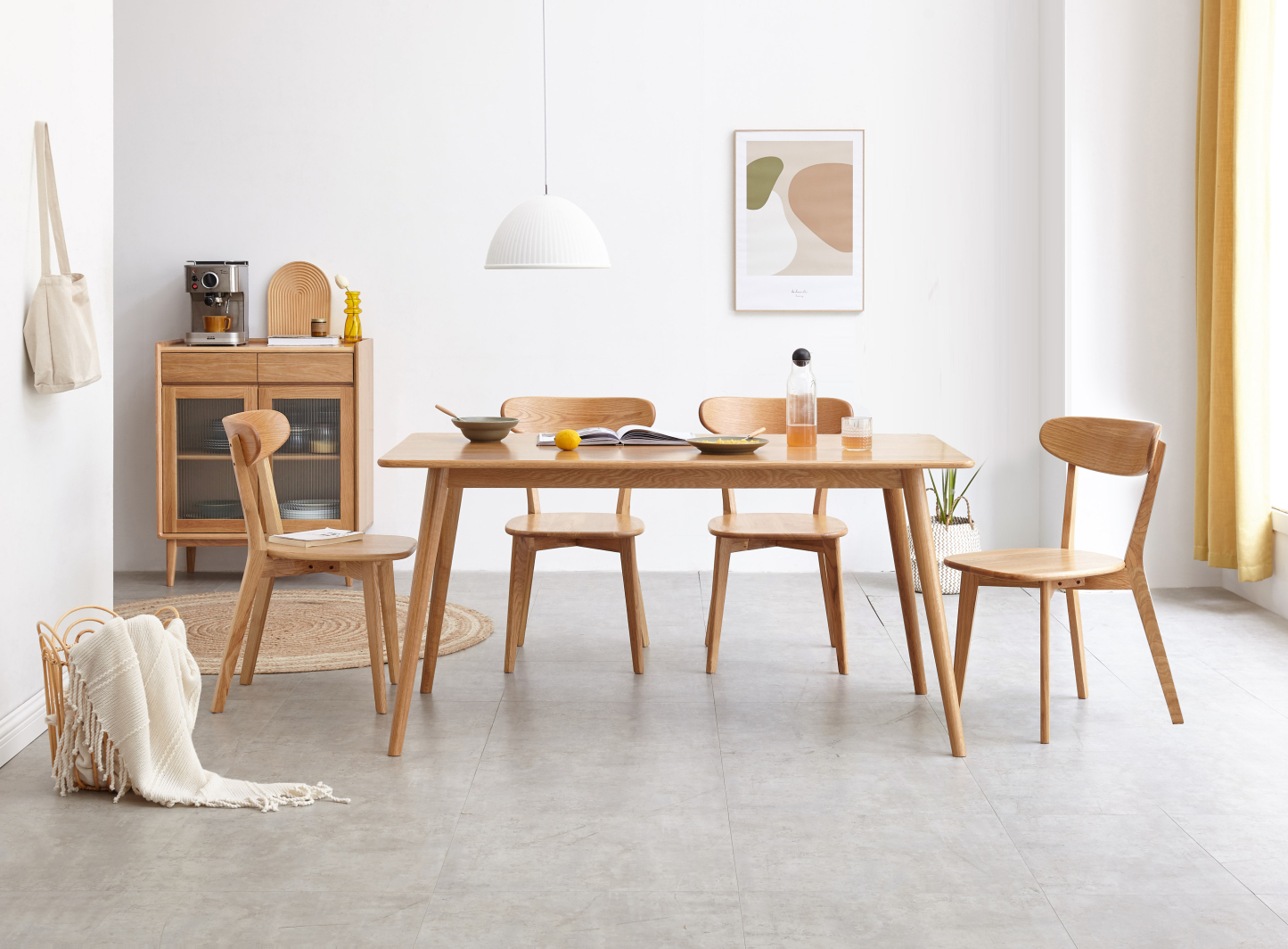 小淘家实木餐桌现代简约饭桌小户型橡木桌椅热销餐厅家具办公桌