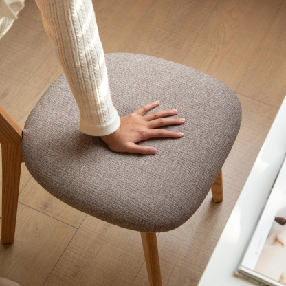 小淘家实木餐椅舒适软包靠背椅餐厅吃饭椅子家用橡木休闲办公椅