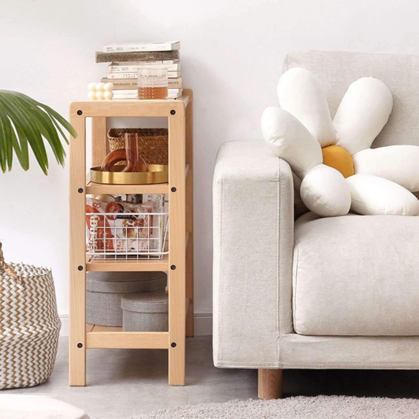 小淘家全实木简易鞋架现代欧洲榉木置物架北欧门口多层收纳架