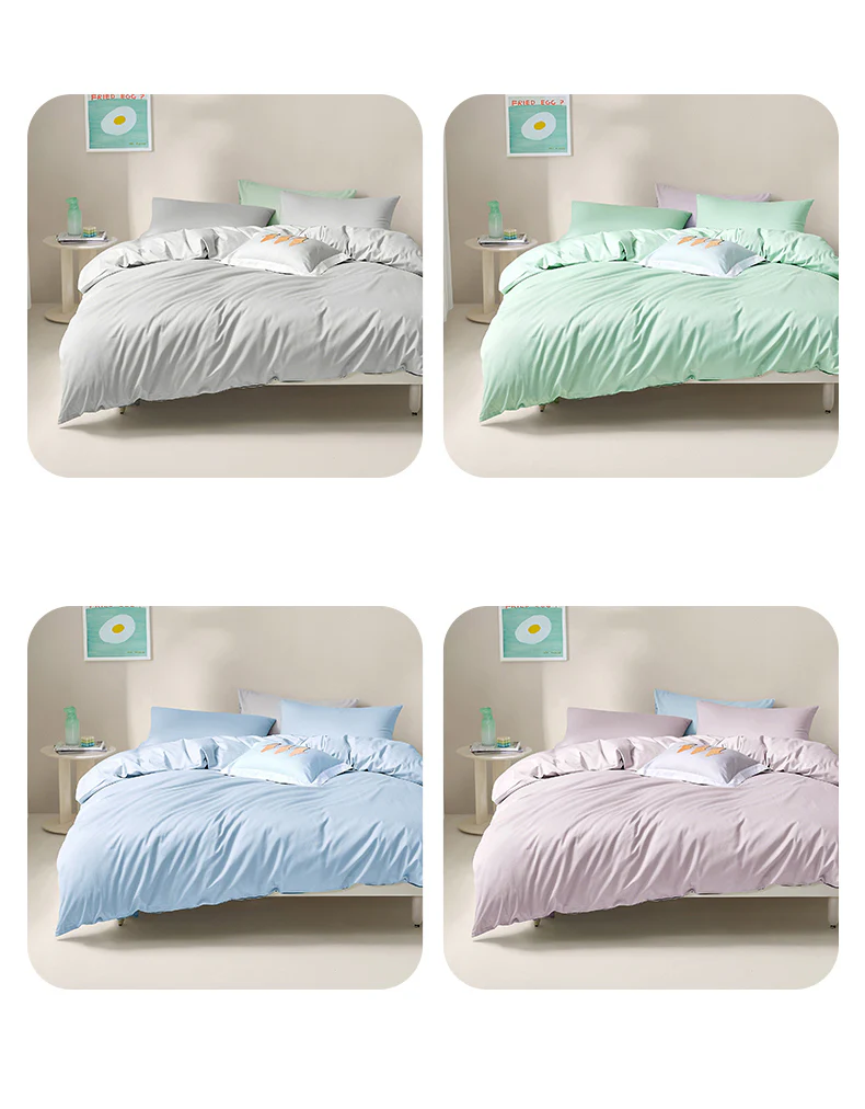 小淘家纯棉全棉学生宿舍单人被套被罩拆单件床笠床单60支贡缎