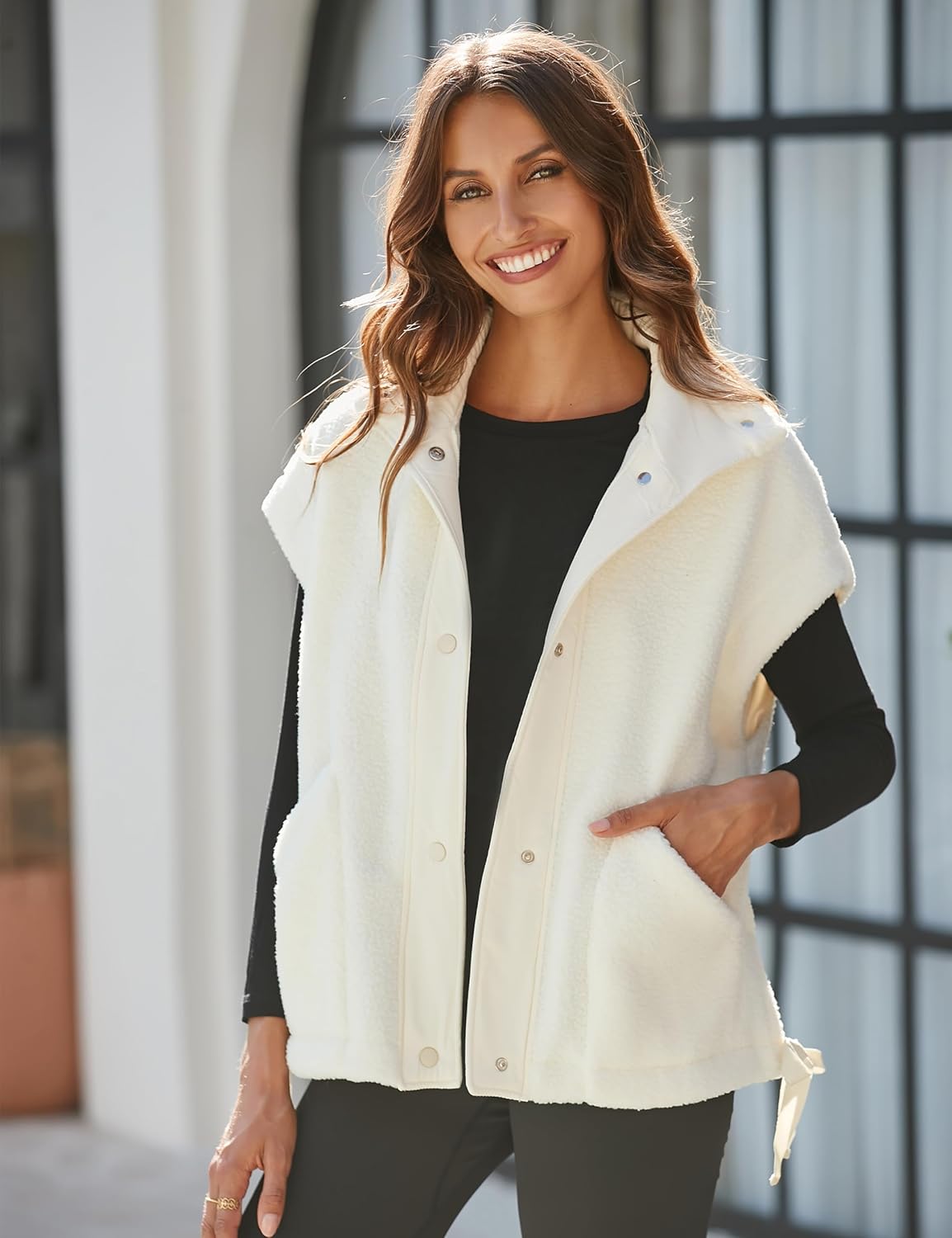 Fleece Sleeveless Vest-Winter Outerwear with Pockets