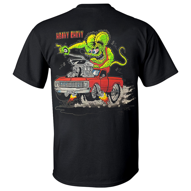 Rat Fink Heavy Duty Chevrolet Printed Men's T-shirt Image - 1