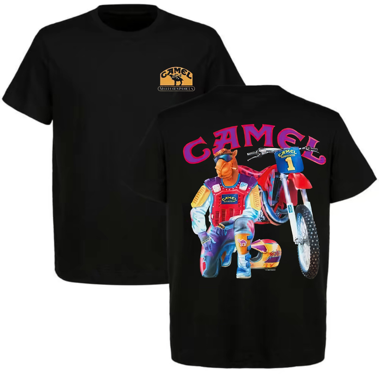 Camel Vintage Printed Unisex Oversized T-shirt Image - 1