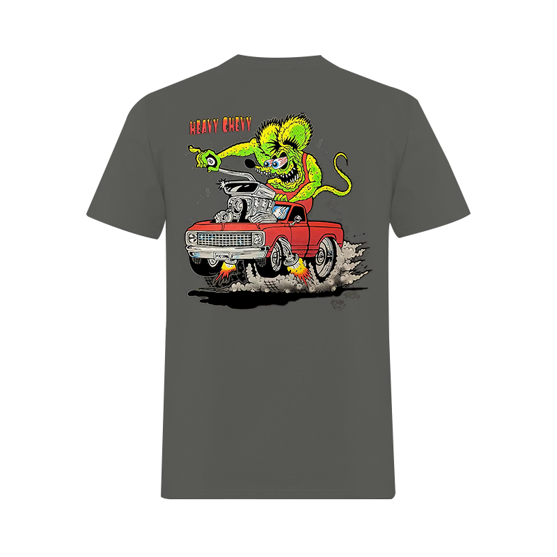 Rat Fink Heavy Duty Chevrolet Printed Men's T-shirt Image - 5