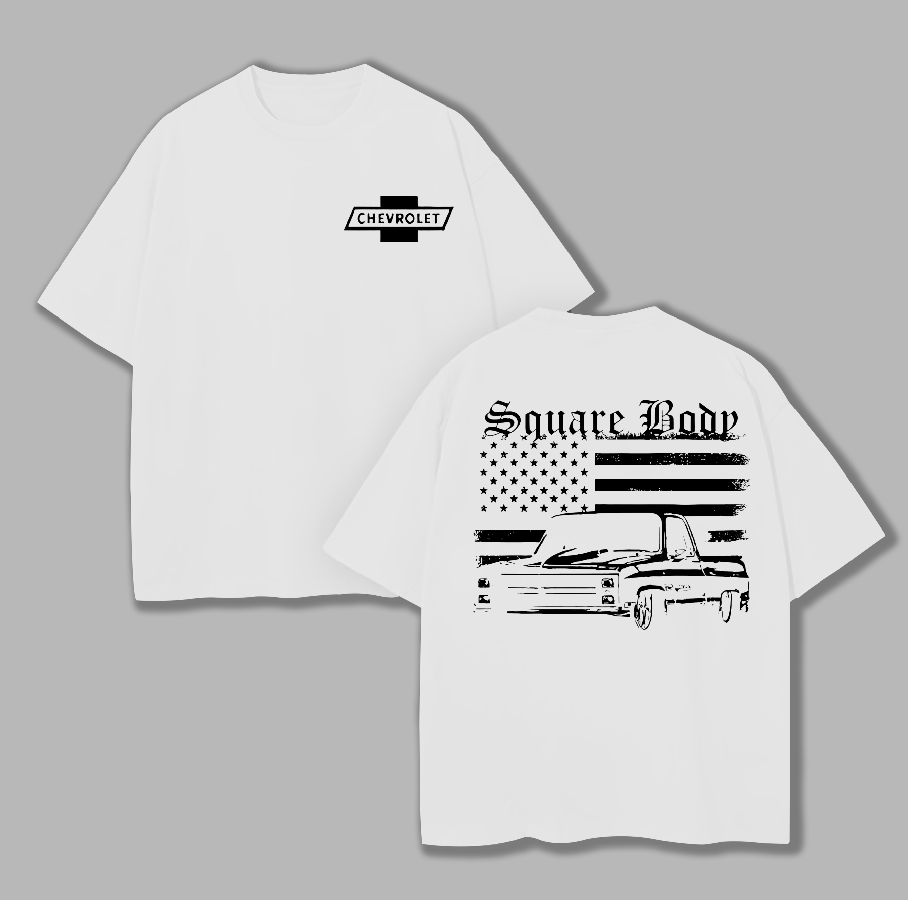 Square Body Chevrolet Printed Unisex Oversized T-shirt Image - 5
