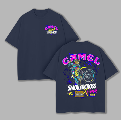 Camel Smokercross Printed Unisex Oversized T-shirt Image - 8