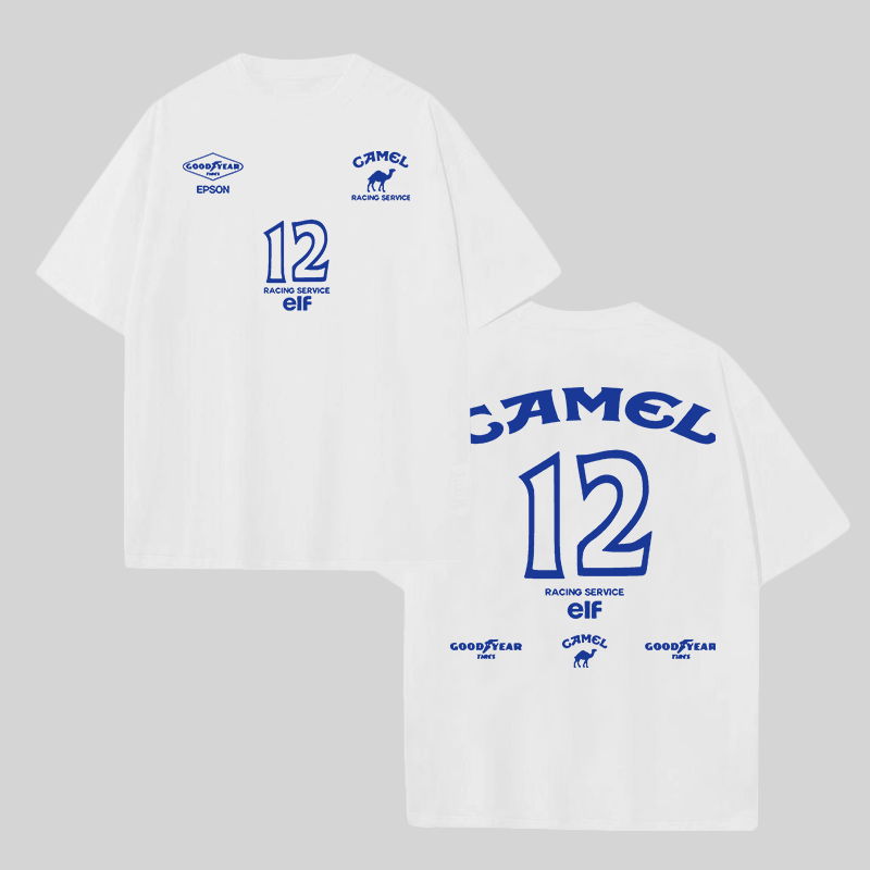 Camel Racing Vintage Printed Unisex T-shirt Image - 2