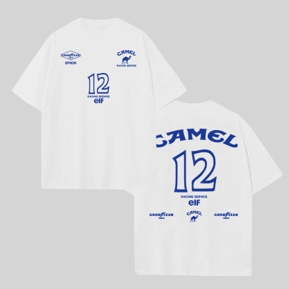 Camel Racing Vintage Printed Unisex T-shirt Image - 2