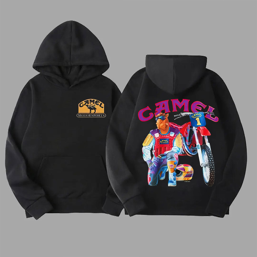 Camel Vintage Printed Oversized Unisex Hoodie Image - 1