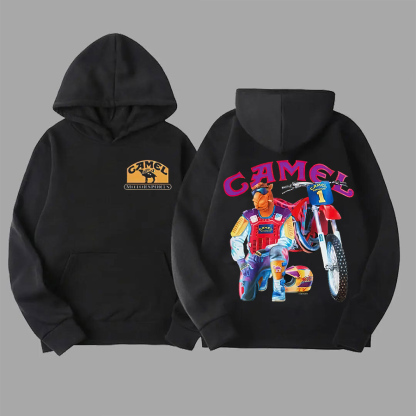 Camel Vintage Printed Oversized Unisex Hoodie Image - 1