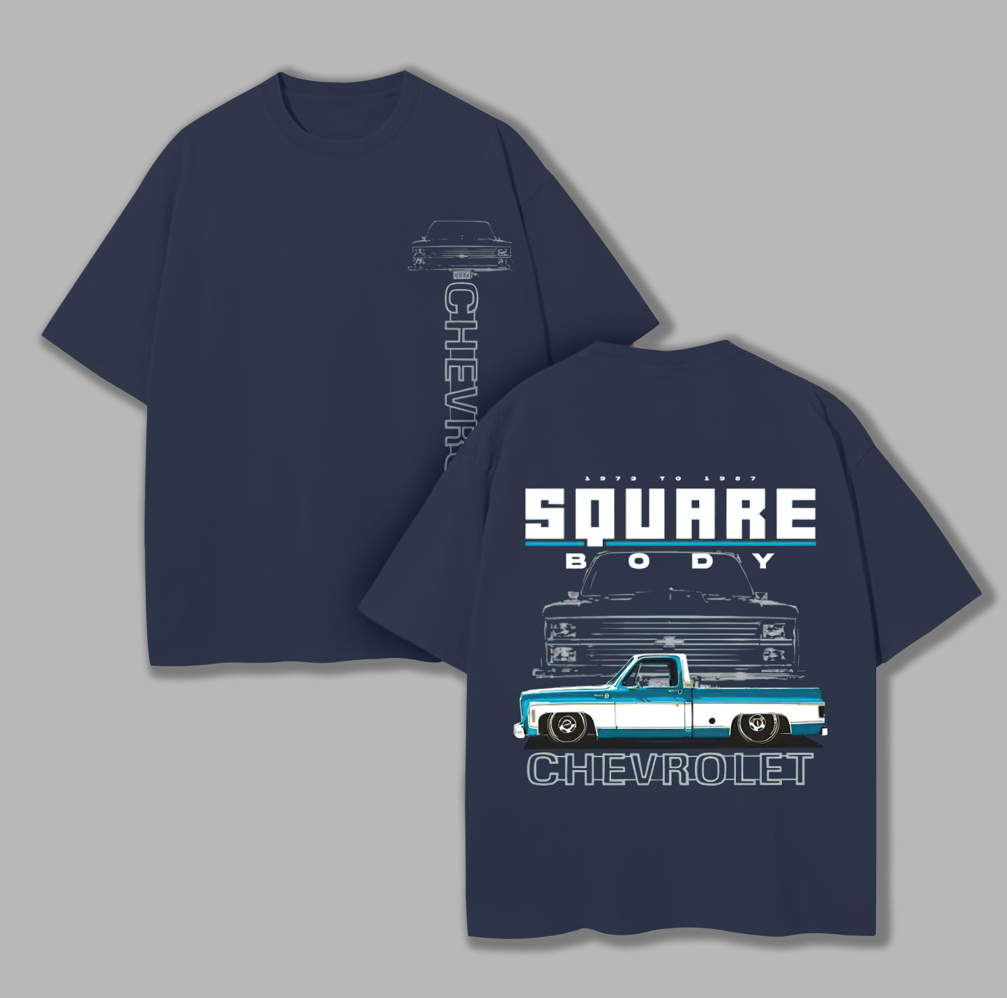 Square Body Chevrolet Printed Unisex Oversized T-shirt Image - 5