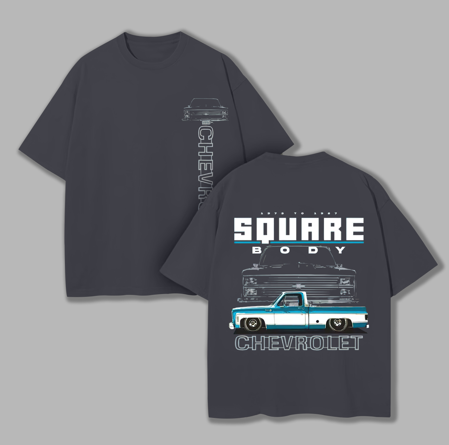 Square Body Chevrolet Printed Unisex Oversized T-shirt Image - 6