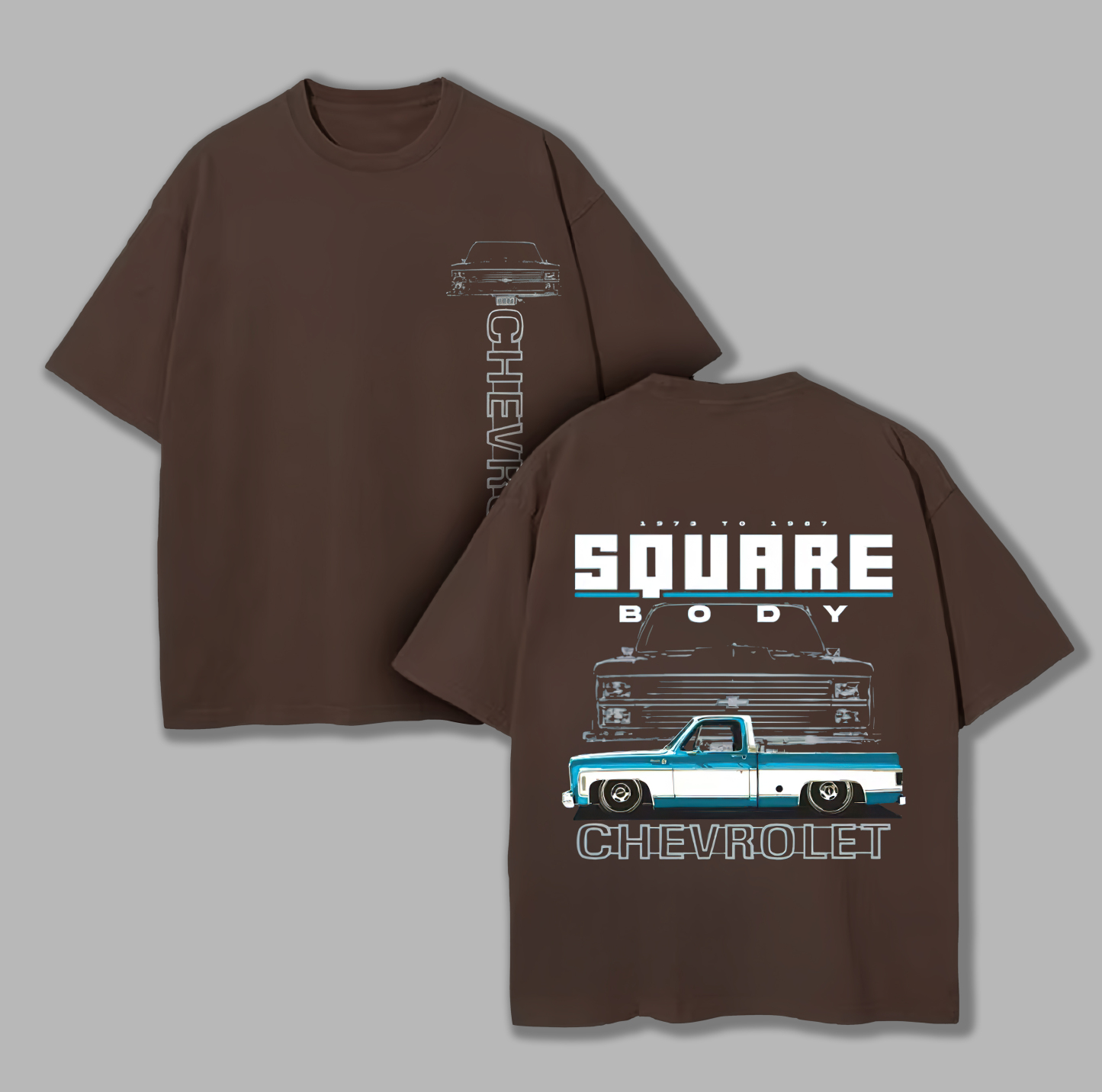Square Body Chevrolet Printed Unisex Oversized T-shirt Image - 8