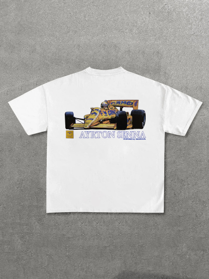 Ayrton Senna Powered By Honda Printed Unisex T-Shirt Image - 1