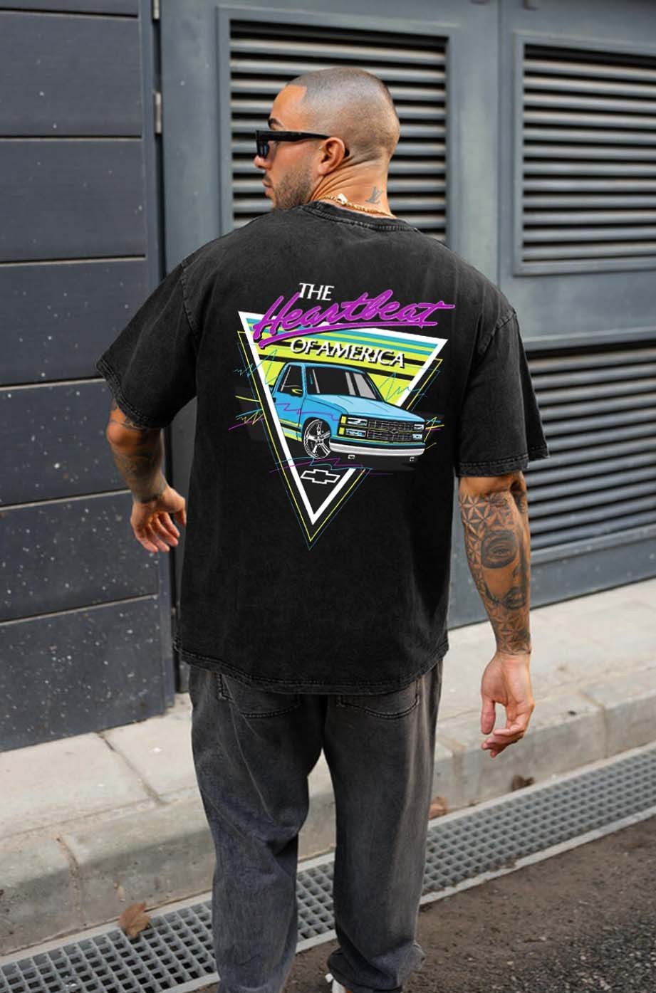 The Heartbeat Of America Printed Unisex Oversized T-shirt Image - 13