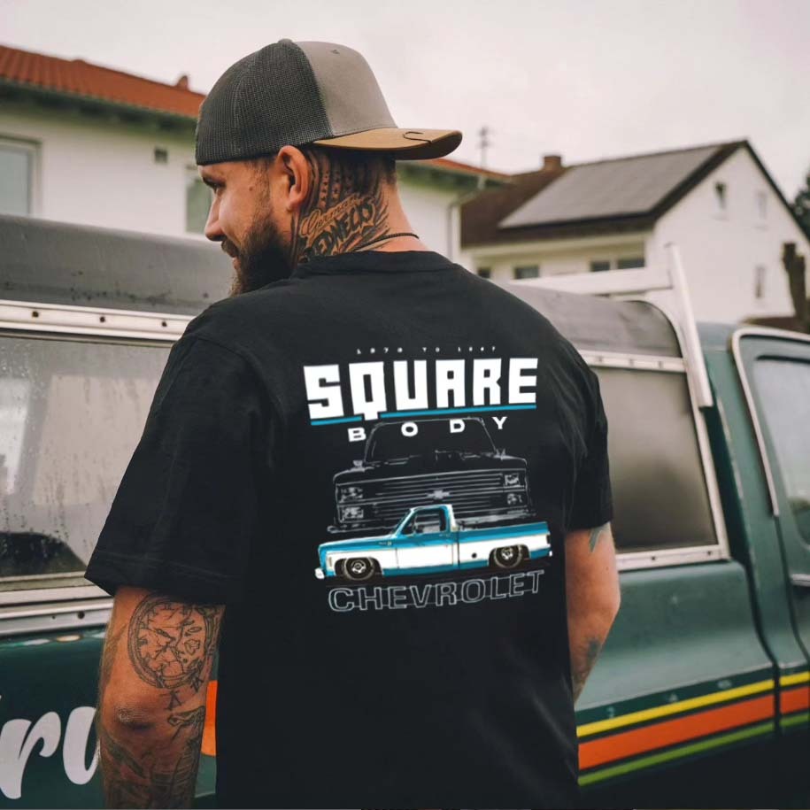 Square Body Chevrolet Printed Unisex Oversized T-shirt Image - 11