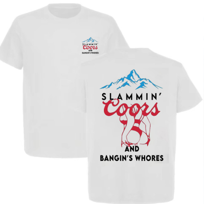 Slammin' And Bangin's Whores Printed Unisex Oversized T-shirt Image - 2