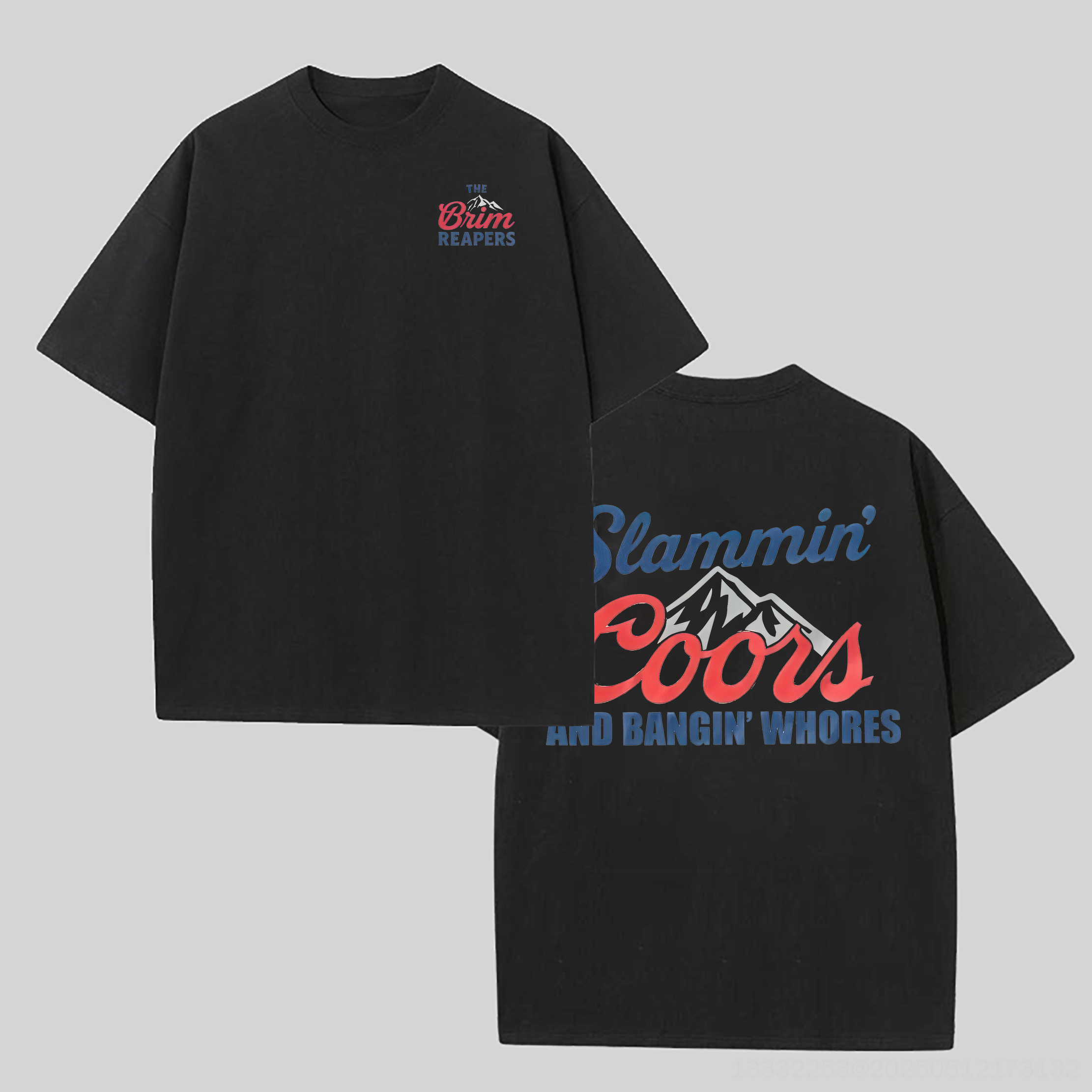 Slammin’ Coors & Bangin' Whores Printed Unisex Oversized T-shirts Image - 2
