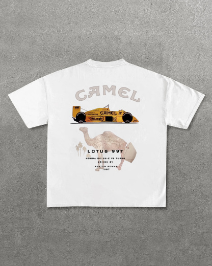 Camel Lotus 99t Printed Oversized Unisex T-shirt Image - 1