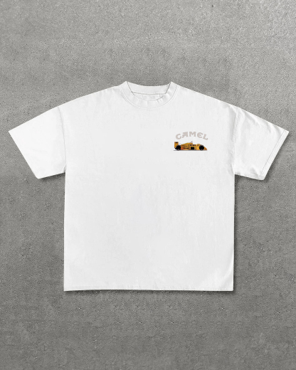 Camel Lotus 99t Printed Oversized Unisex T-shirt Image - 2