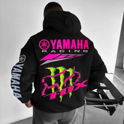 Yamaha Racing Printed Fleece-lined Unisex Hoodie Image - 4