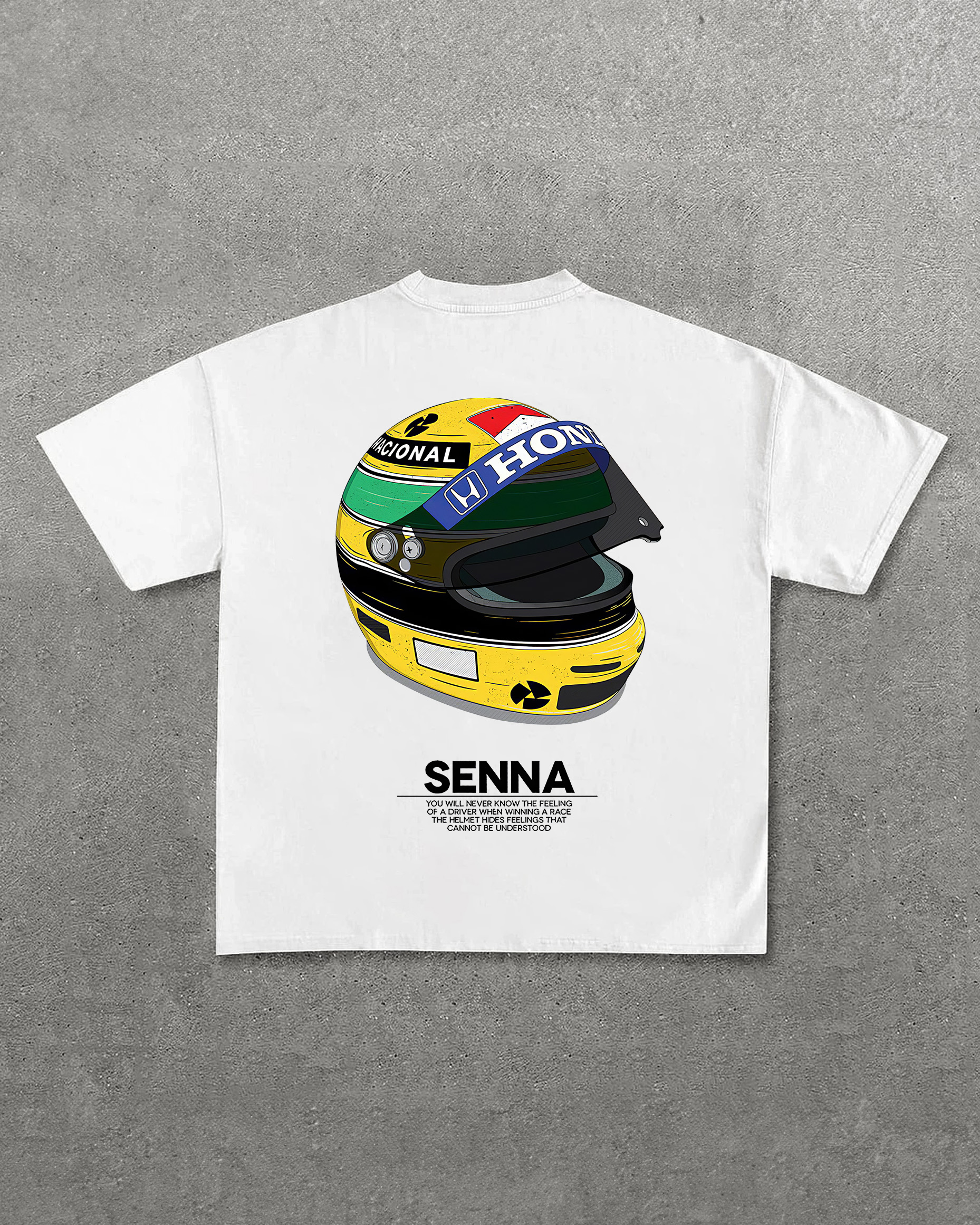 Ayrton Senna Helmet Printed Oversized Unisex T-shirt Image - 1
