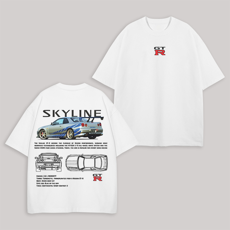 Skyline Printed Unisex Oversized T-shirts Image - 1