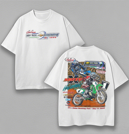 NOS 2000 Glen Helen Motocross Pro National Printed Unisex Oversized T-shirt Image - 1
