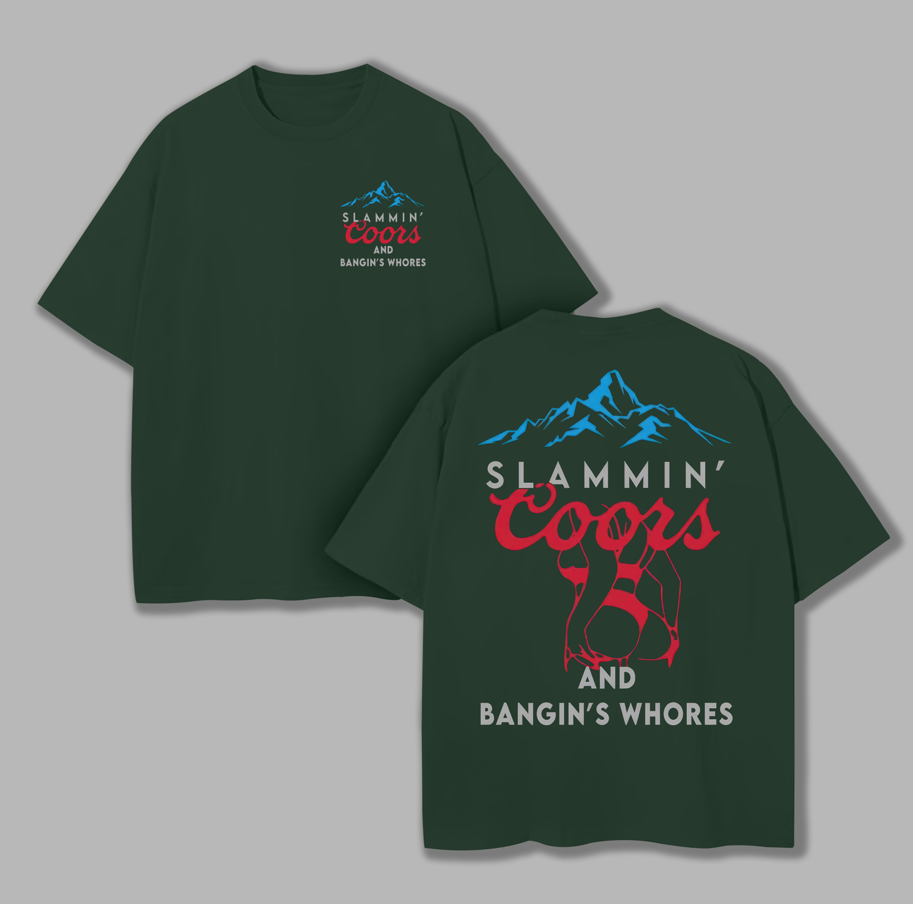 Slammin' And Bangin's Whores Printed Unisex Oversized T-shirt Image - 6