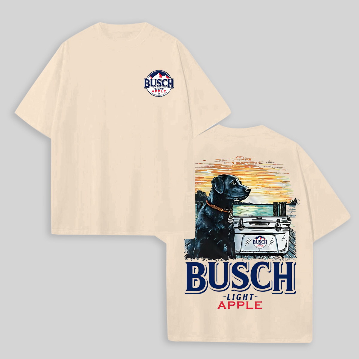 Busch Light Apple Printed Unisex Oversized T-shirt Image - 9